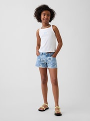 Gap Medium Wash Low Rise Stride Embroidered Lemon Denim Shorts (5-13yrs) - Image 3 of 6