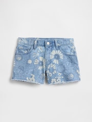 Gap Medium Wash Low Rise Stride Embroidered Lemon Denim Shorts (5-13yrs) - Image 4 of 6