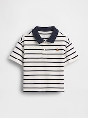 Gap White/Navy Stripe Boxy Polo Shirt (6mths-5yrs) - Image 1 of 2