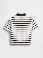 Gap White/Navy Stripe Boxy Polo Shirt (6mths-5yrs) - Image 2 of 2