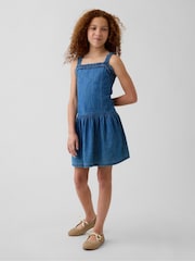 Gap Mid Wash Denim Drop-Waist Dress (4-13yrs) - Image 1 of 3