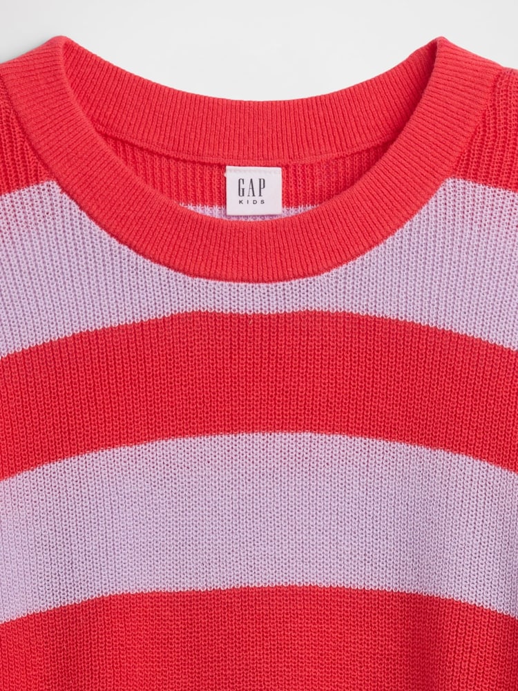 Sweter o kroju oversize Gap w paski z okrągłym dekoltem (4–13 lat) - Obraz 3 z 3