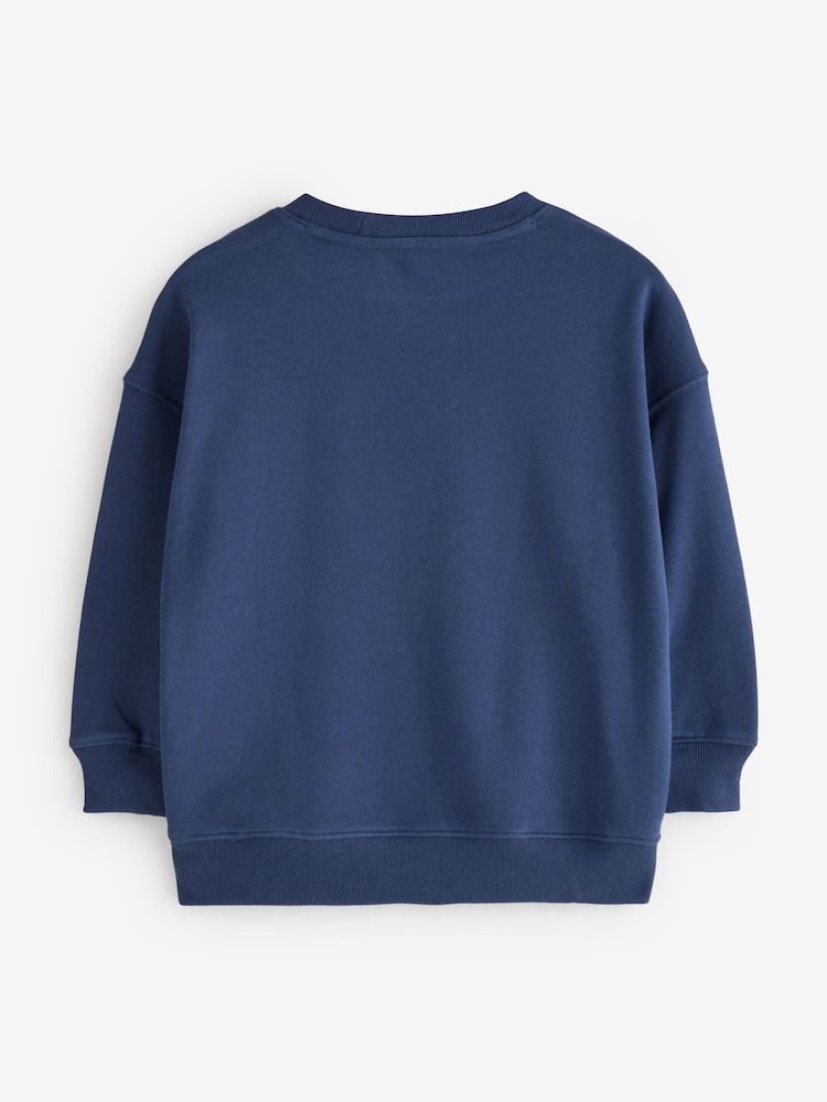 Gap Blue Brannan Bear Americana VintageSoft Terry Oversized Graphic Sweatshirt (4-13yrs) - Image 2 of 5 Gap Blue Brannan Bear Americana VintageSoft Terry Oversized Graphic Sweatshirt (4-13yrs) - Image 2 of 5
