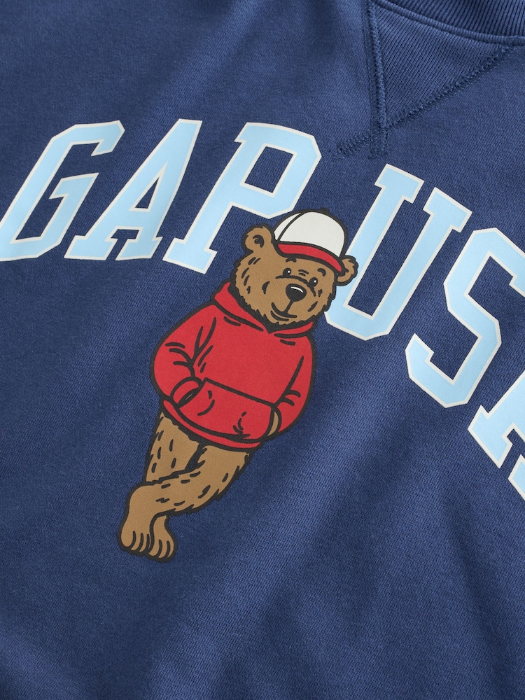 Gap Blue Brannan Bear Americana VintageSoft Terry Oversized Graphic Sweatshirt (4-13yrs) - Image 5 of 5 Gap Blue Brannan Bear Americana VintageSoft Terry Oversized Graphic Sweatshirt (4-13yrs) - Image 5 of 5