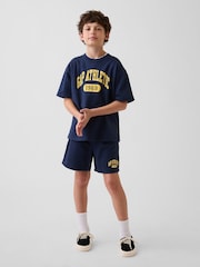 Gap Navy Relaxed Pull On French Terry Shorts (4-13yrs) - Image 1 of 3