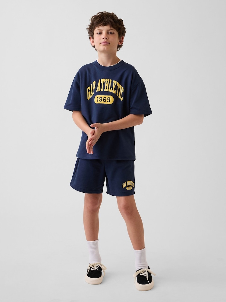 Gap Navy Relaxed Pull On French Terry Shorts (4-13yrs) - Image 1 of 3