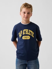 Gap Blue French Terry Short Sleeve Sweatshirt (4-13yrs) - Image 1 of 3