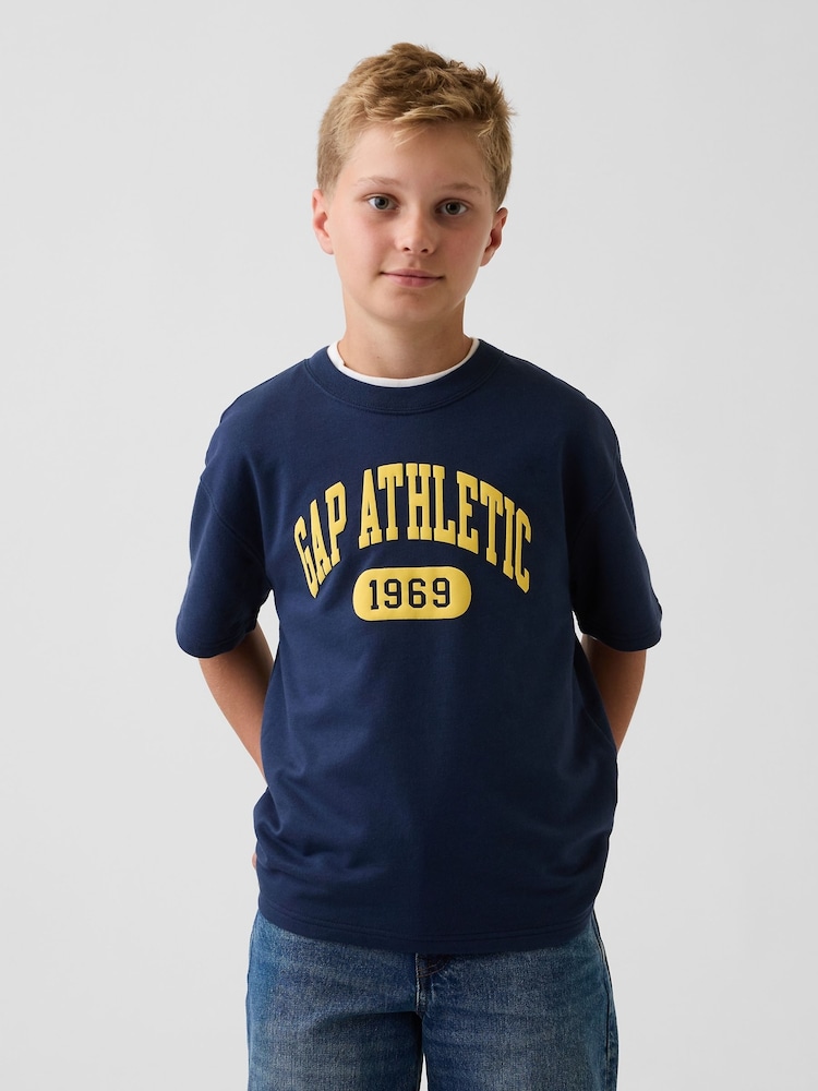 Gap Blue French Terry Short Sleeve Sweatshirt (4-13yrs) - Image 1 of 3