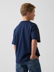 Gap Blue French Terry Short Sleeve Sweatshirt (4-13yrs) - Image 2 of 3
