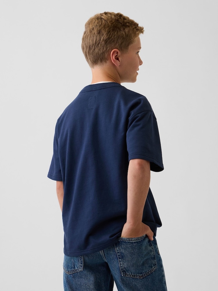 Gap Blue French Terry Short Sleeve Sweatshirt (4-13yrs) - Image 2 of 3