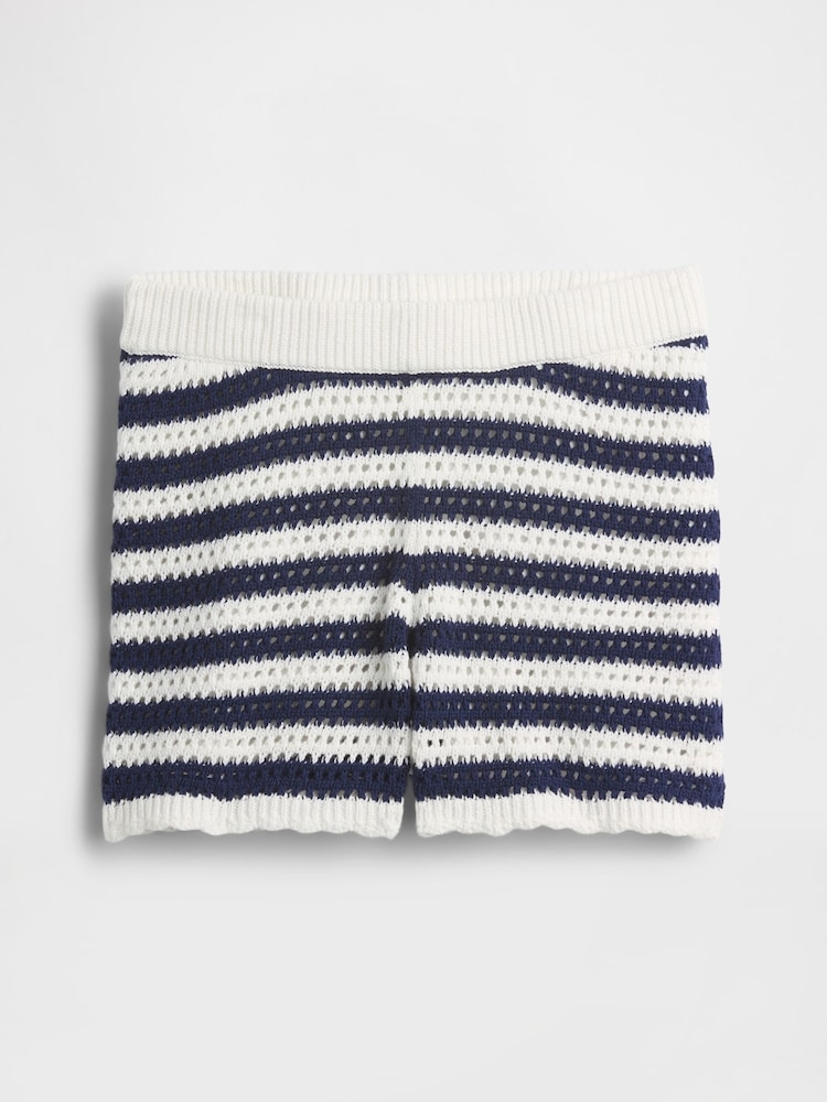 Gap Blue/White Crochet Stripe Easy Shorts (4-13yrs) - Image 5 of 5