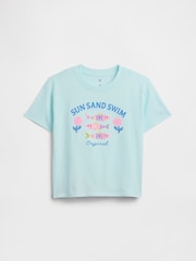 Gap Blue Oversized Graphic T-Shirt (4-13yrs) - Image 1 of 3