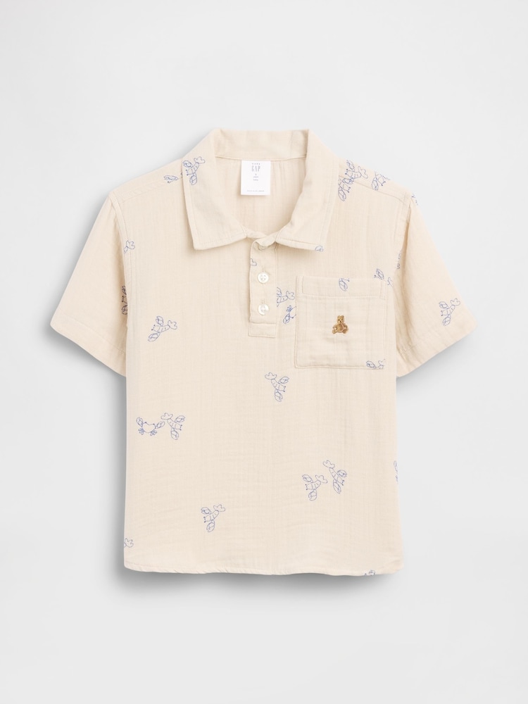 Beige Lobster - Gap Gauze Print Polo Shirt (6mths-5yrs) - Imagen 2 de 2