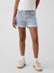 Gap Blue Denim Stripe Midi Shorts (5-13yrs) - Image 1 of 6