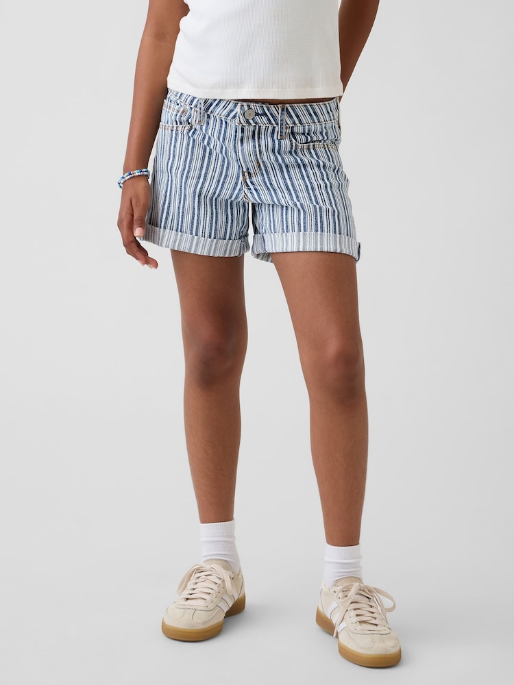 Gap Blue Denim Stripe Midi Shorts (5-13yrs) - Image 1 of 6