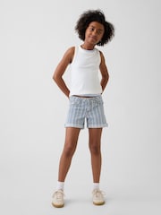 Gap Blue Denim Stripe Midi Shorts (5-13yrs) - Image 3 of 6