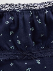 Gap Navy Floral Lace-Trim Puff-Sleeve Top (4-13yrs) - Image 4 of 4
