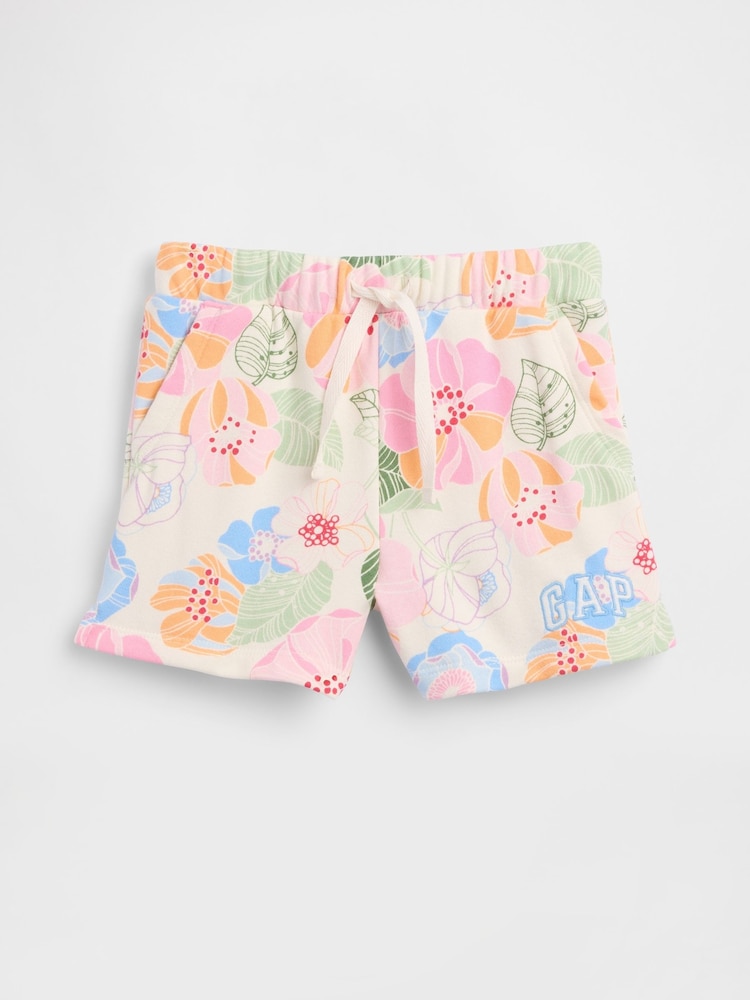 Gap Bright Floral Logo French Terry Pull On Shorts (6mths-5yrs) - Image 1 of 3