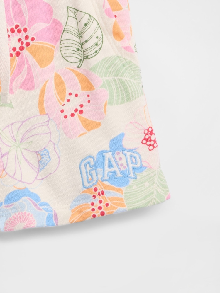 Gap Bright Floral Logo French Terry Pull On Shorts (6mths-5yrs) - Image 3 of 3