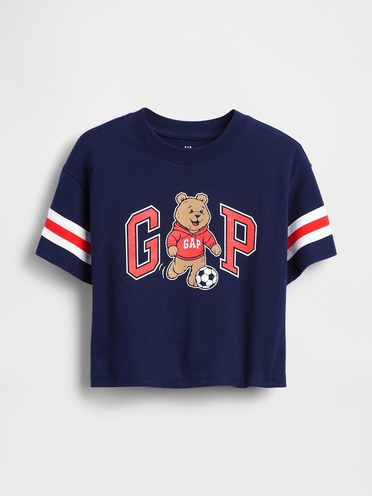 Gap Navy Brannan Bear Varsity Graphic Logo Short Sleeve T-Shirt (6mths-5yrs) - Image 2 of 4 Gap Navy Brannan Bear Varsity Graphic Logo Short Sleeve T-Shirt (6mths-5yrs) - Image 2 of 4