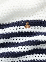 Gap Blue/Cream Crochet Oversized Stripe Jumper (4-13yrs) - Image 5 of 5