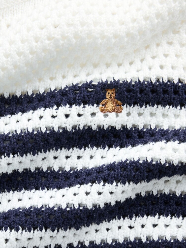 Gap Blue/Cream Crochet Oversized Stripe Jumper (4-13yrs) - Image 5 of 5