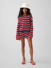 Gap Red/Blue Crochet Oversized Stripe Jumper (4-13yrs) - Image 3 of 5