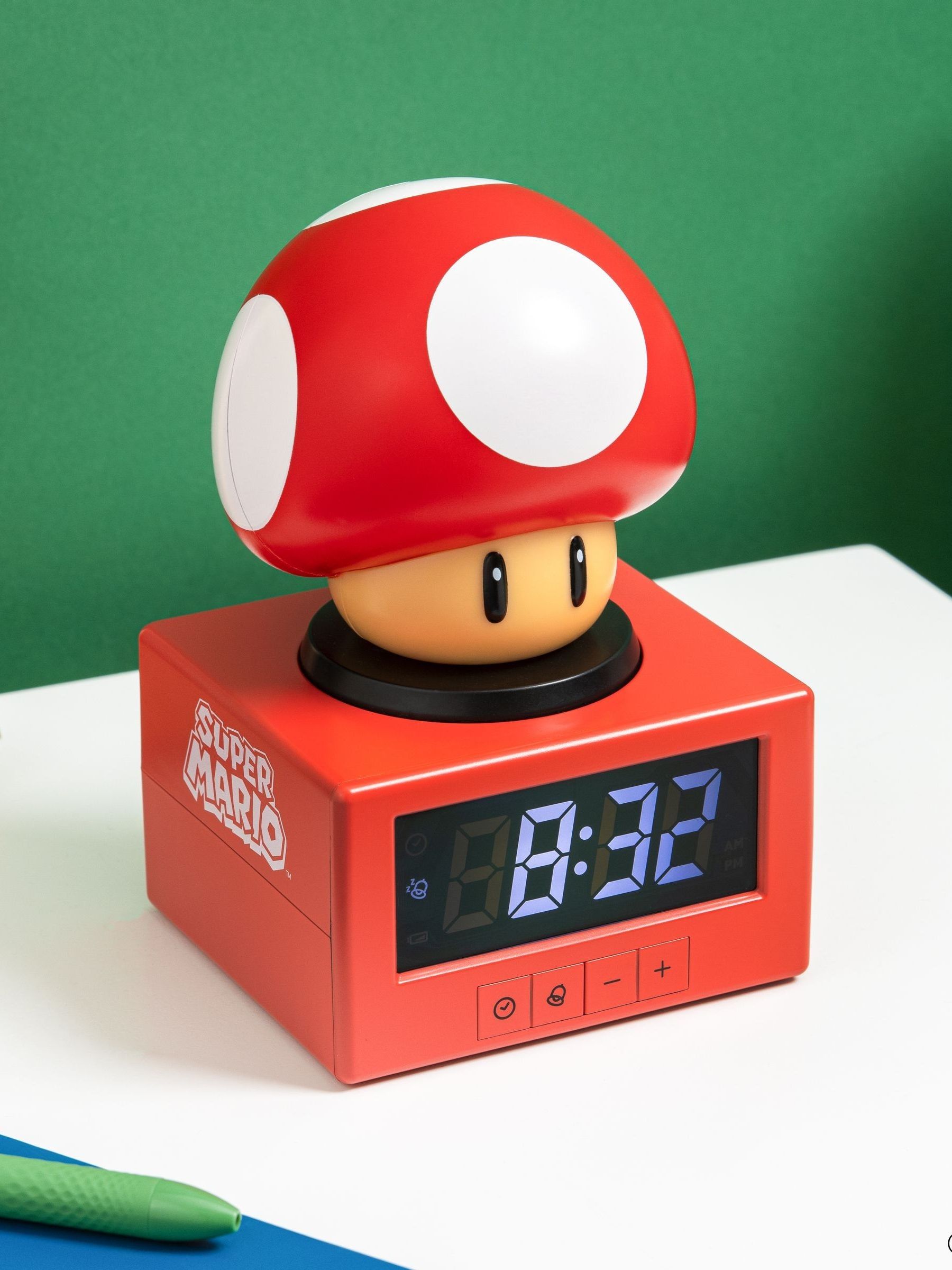 B&Q - Super Mario Super Mushroom Icon Alarm Clock With Night LightOfficially Licensed NintendoPaladone - Image 2