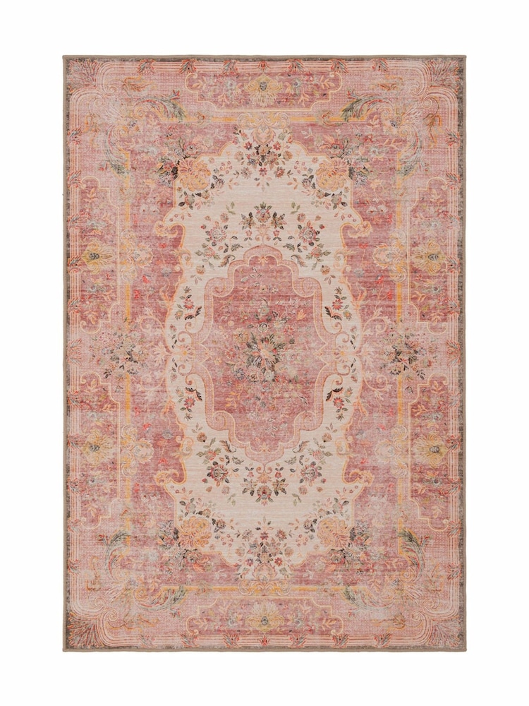 kukoon Pink Washable Dusk Medallion Cotton Rug - Image 2 of 6
