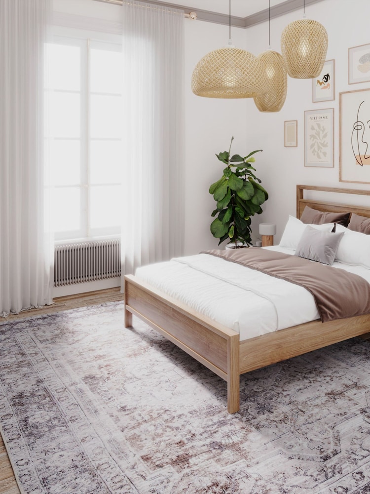 kukoon Beige Washable Elsie Soft Vintage Traditional Area Rug - Image 1 of 6 kukoon Beige Washable Elsie Soft Vintage Traditional Area Rug - Image 1 of 6