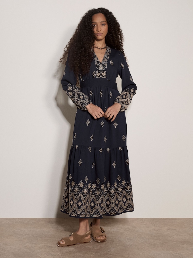 bohemian embroidered dress Buy Apricot Blue Boho Maxi from the Next UK online shop Backless Wedding Dress Radiana Women's & Elegant Size:44-L Crocheted lace with a