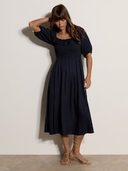 Apricot Blue Smocked Bardot Maxi Dress - Image 4 of 5