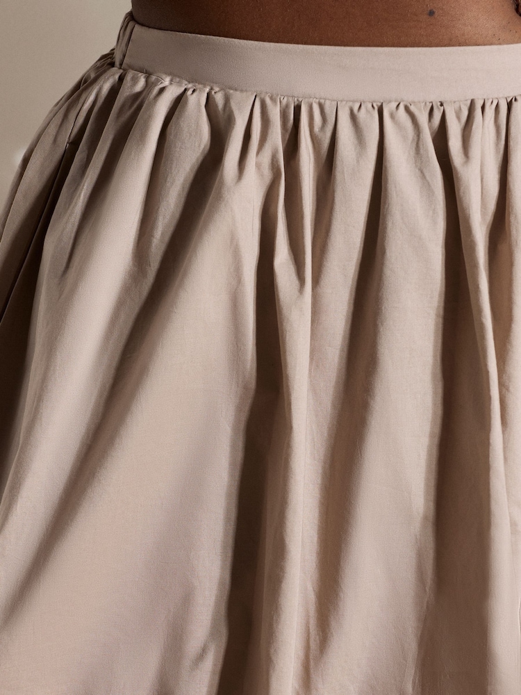 Apricot Brown Bubble Hem Mini Shorts - Image 4 of 4