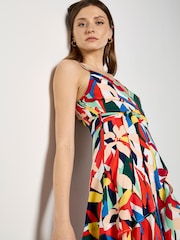 Apricot Orange Colour Block Tiered Cami Mini Dress - Image 4 of 4