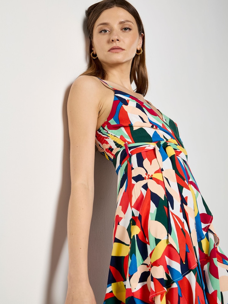 Apricot Orange Colour Block Tiered Cami Mini Dress - Image 4 of 4 Apricot Orange Colour Block Tiered Cami Mini Dress - Image 4 of 4