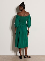 Apricot Green Ruffle Milkmaid Midi Dress - Image 3 of 4