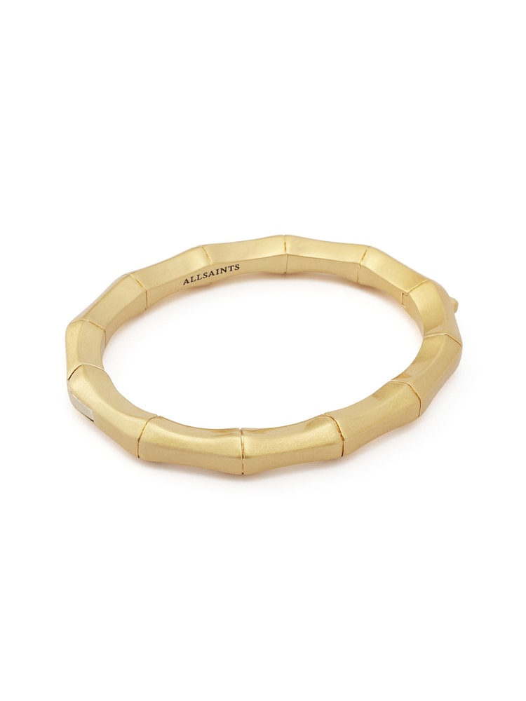AllSaints Gold Tone Clara Bamboo Bangle Bracelet - Image 1 of 3