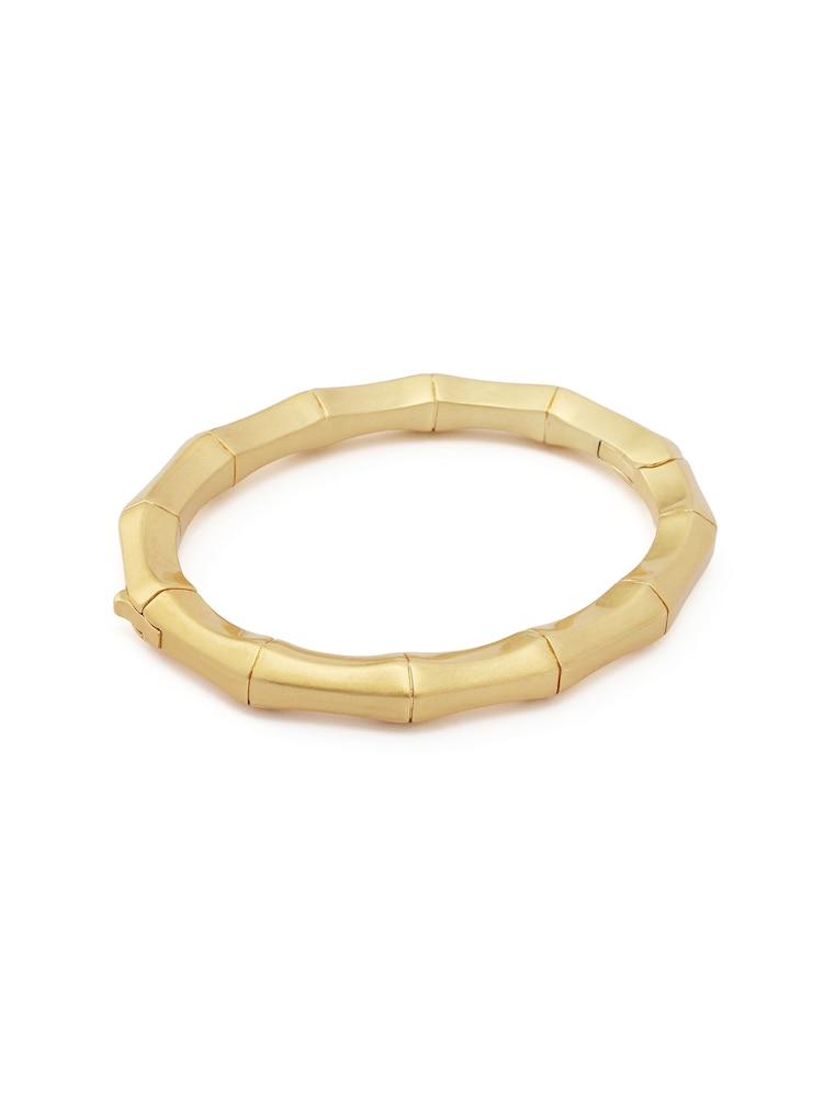 AllSaints Gold Tone Clara Bamboo Bangle Bracelet - Image 3 of 3