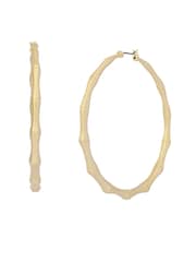 AllSaints Gold Tone Clara Bamboo Large Hoop Earrings - Image 1 of 5