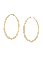 AllSaints Gold Tone Clara Bamboo Large Hoop Earrings - Image 2 of 5