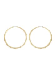 AllSaints Gold Tone Clara Bamboo Large Hoop Earrings - Image 3 of 5