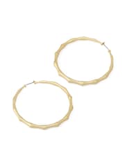 AllSaints Gold Tone Clara Bamboo Large Hoop Earrings - Image 4 of 5