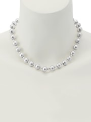 AllSaints Silver Tone Ball Chain Collar Necklace - Image 4 of 4