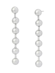 AllSaints Silver Tone Ball Chain Linear Statement Earrings - Image 1 of 3