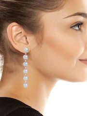 AllSaints Silver Tone Ball Chain Linear Statement Earrings - Image 3 of 3