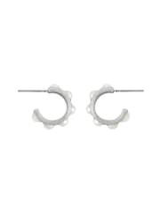 AllSaints Silver Tone Nellie Pearl Huggie Earrings - Image 3 of 5