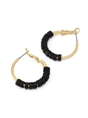 AllSaints Gold Tone Clara Beaded Hoop Earrings - Image 3 of 4