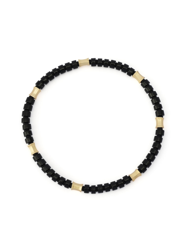 AllSaints Gold Tone Clara Beaded Strand Stretch Bracelet - Image 1 of 3