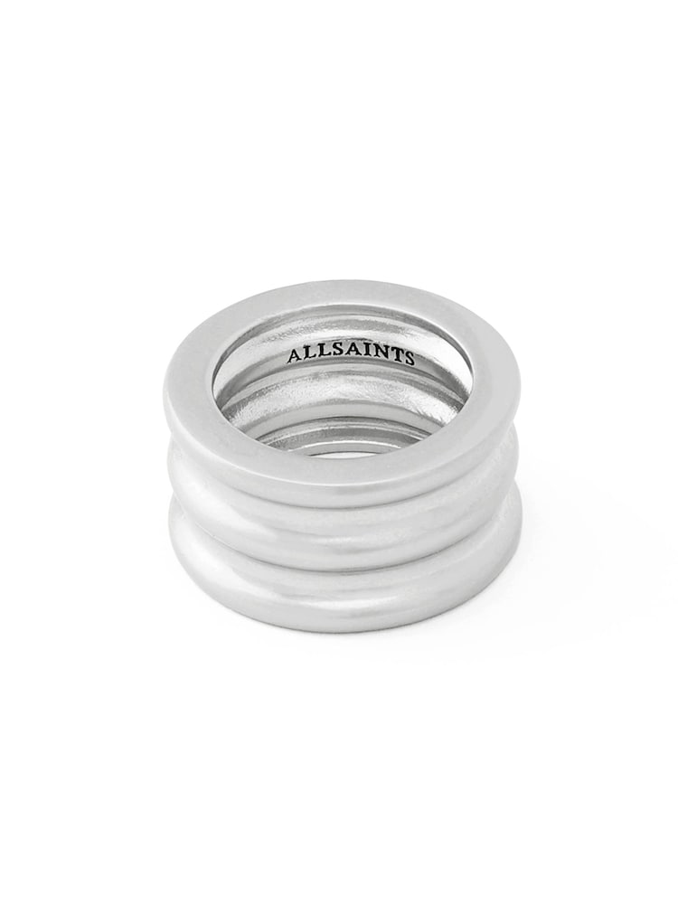 AllSaints Silver Tone Janna Multi Tube Band Ring - Image 3 of 3