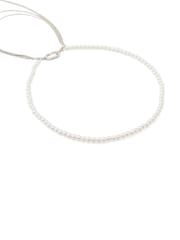 AllSaints Silver Tone Nellie Pearl Layered Statement Necklace - Image 2 of 4